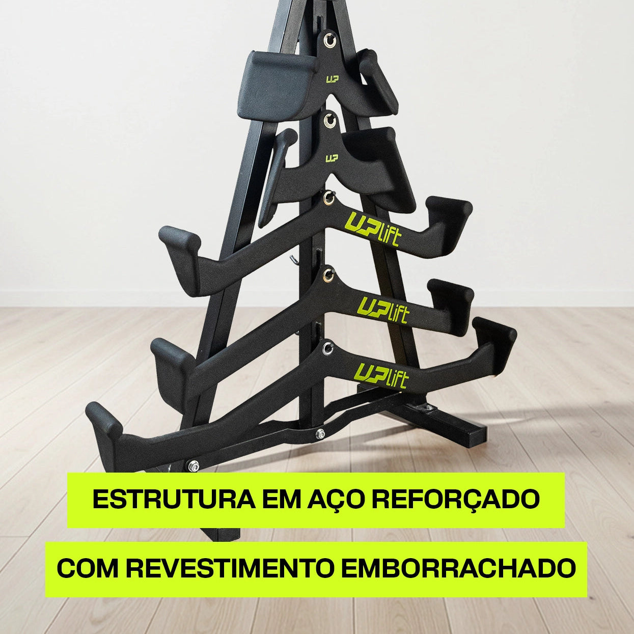 Kit 5 Puxadores Anatômicos c/ Suporte Academia Revestido 16mm UPLIFT