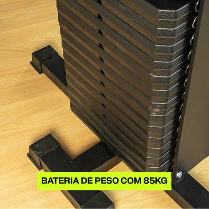 Estação de Musculação 85kg 25 em 1 Vektor Trio V-Squat UPLIFT