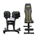 Kit Banco AB1200 + Par Halteres Ajustaveis até 24kg Com Suporte