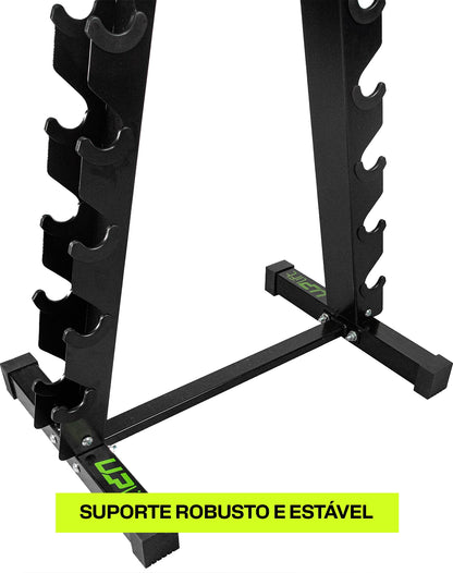 Kit Halteres Sextavados 1 a 10kg Par com Suporte