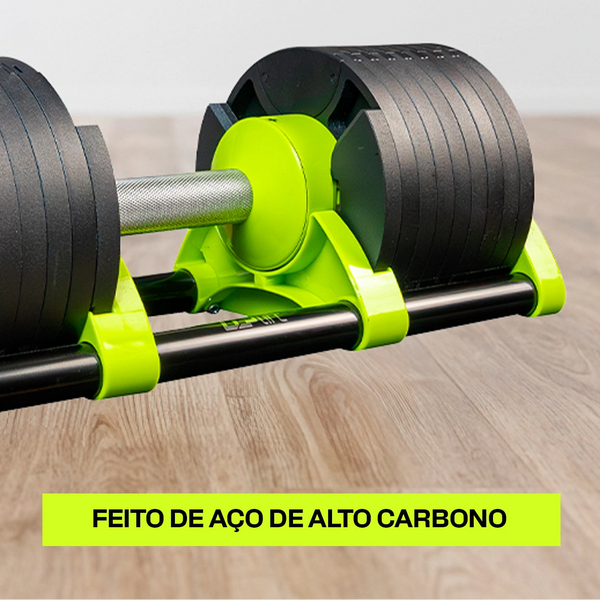 KIT Par de Halteres Ajustaveis Fastlock 32Kg + SUPORTE Uplift
