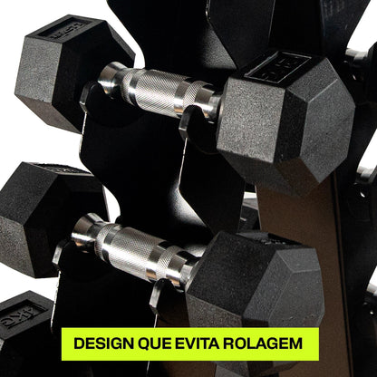 Kit Halteres Sextavados 1 a 10kg Par com Suporte