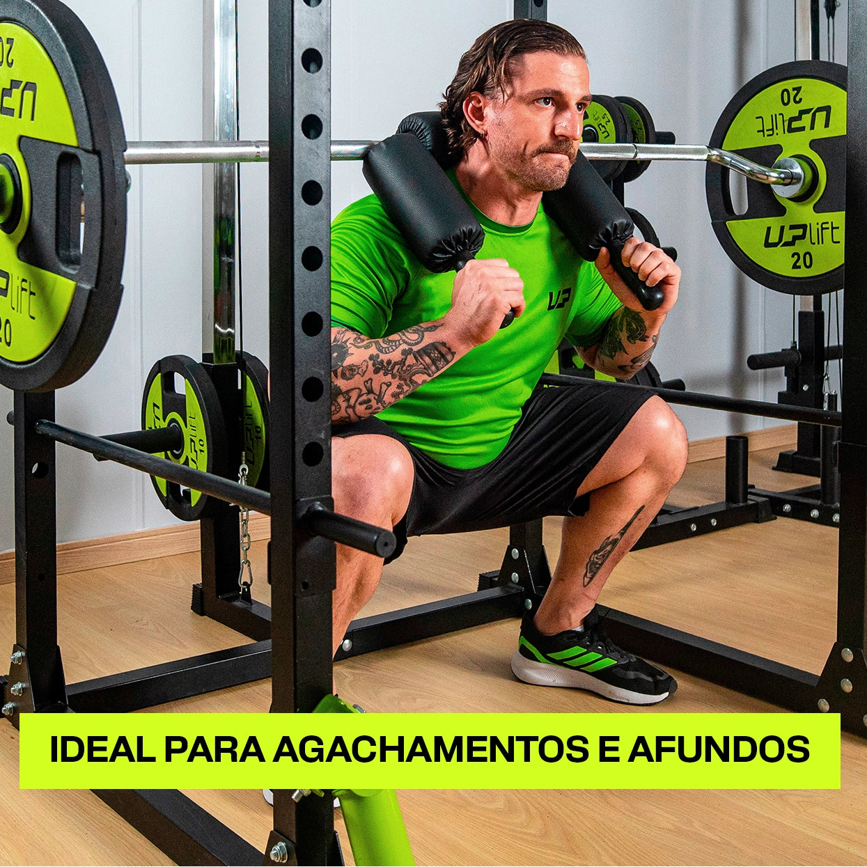 Barra Olímpica de Agachamento com Apoio (Safety Squat Bar)
