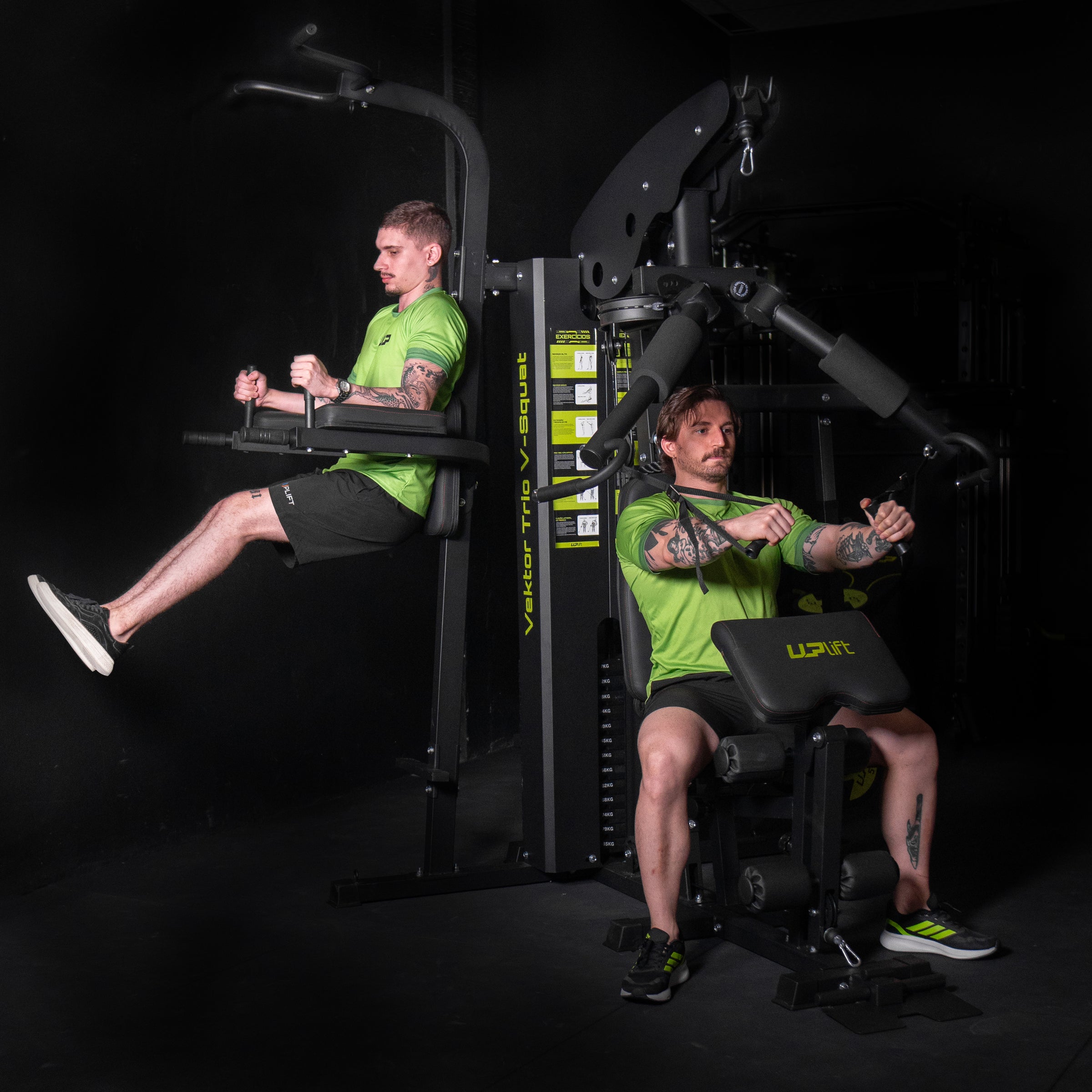 Estação de Musculação 85kg 25 em 1 Vektor Trio V-Squat UPLIFT