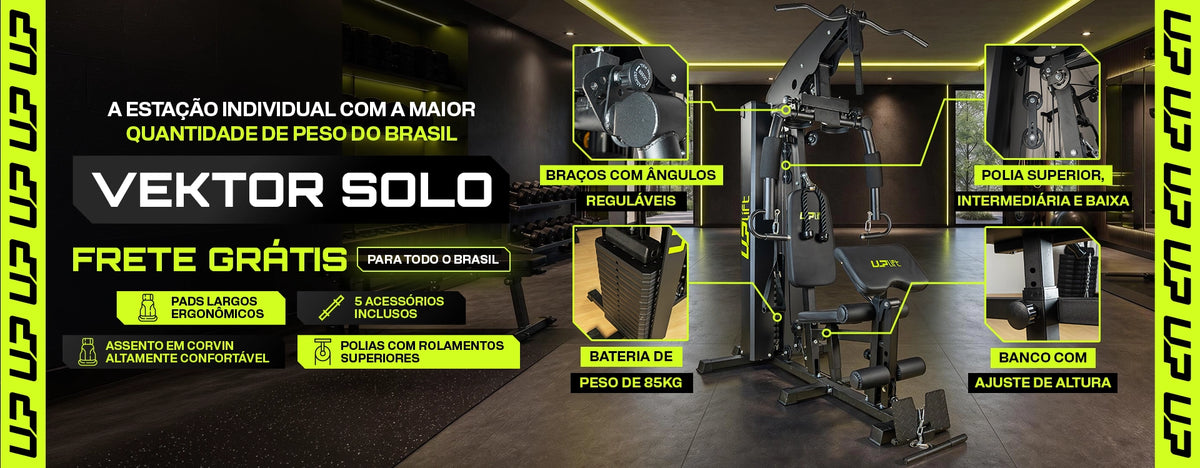 Estação de Musculação 85kg 18 em 1 Vektor Solo UPLIFT
