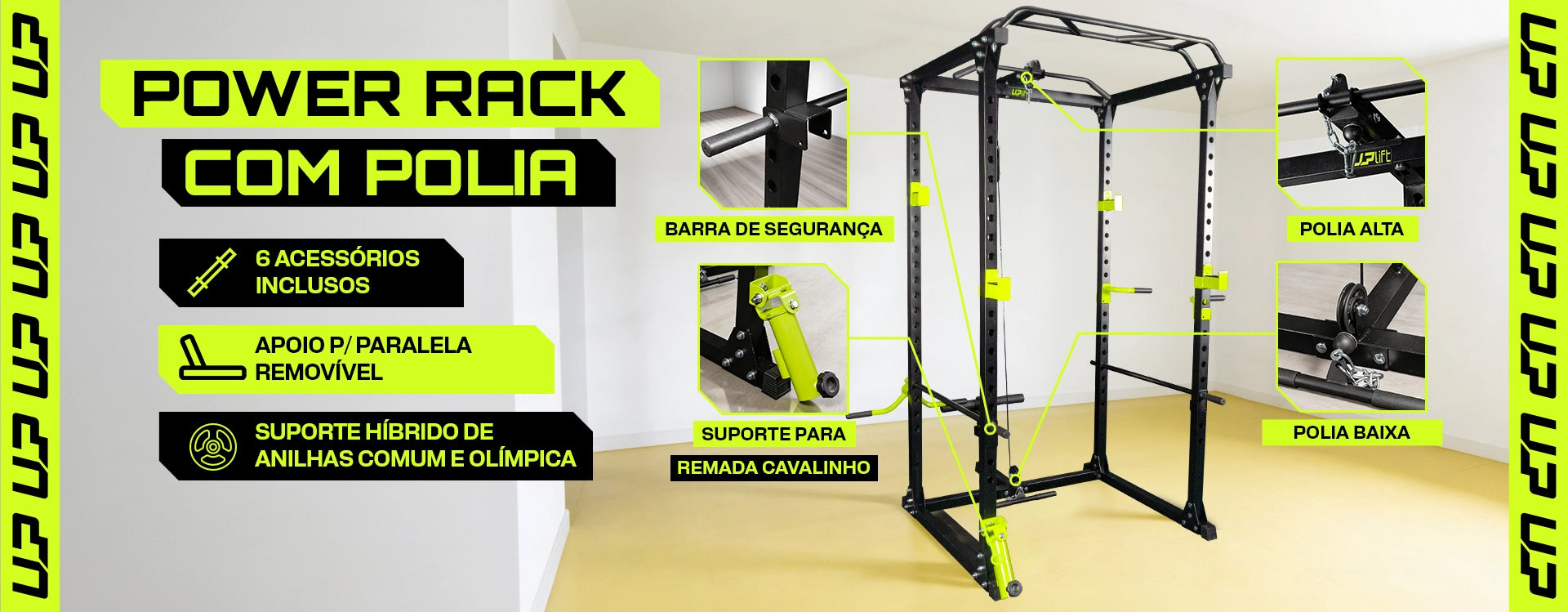 Gaiola Agachamento 10 em 1 Mono Cross Power Rack UPLIFT