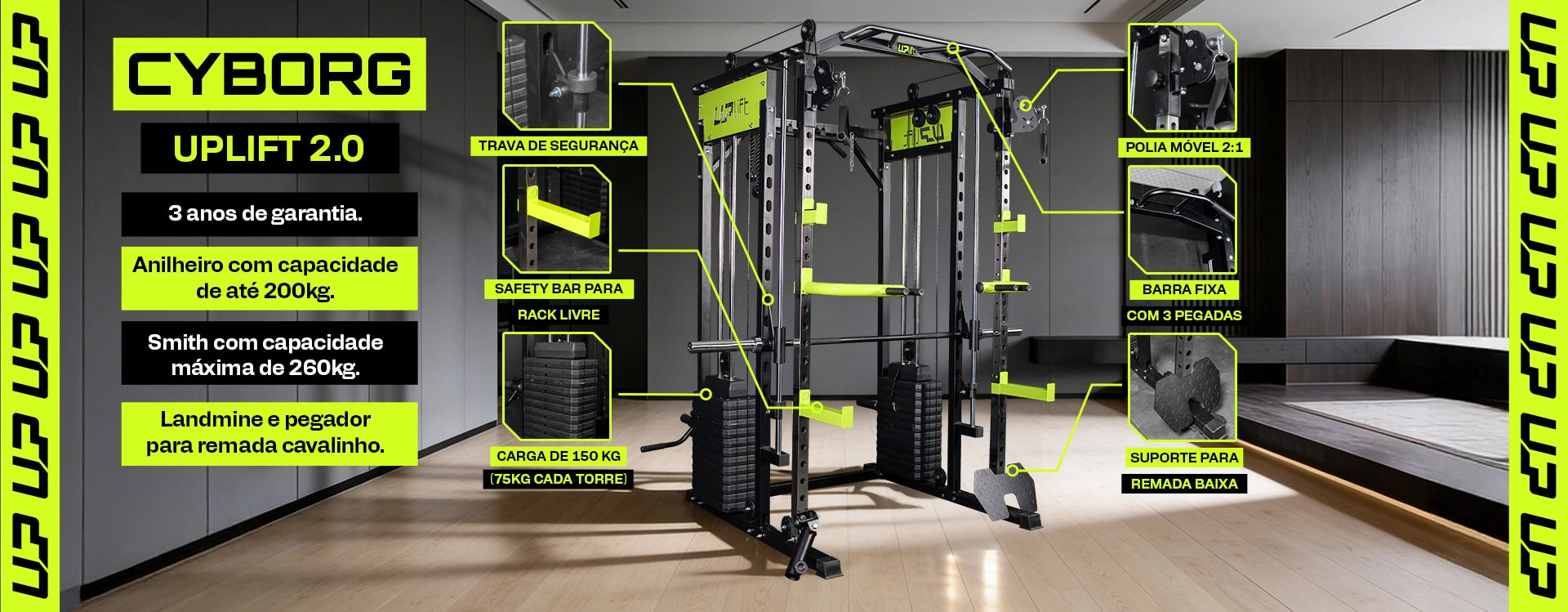 Crossover 10x1 Smith Rack 150kg Cyborg 2.0 UPLIFT