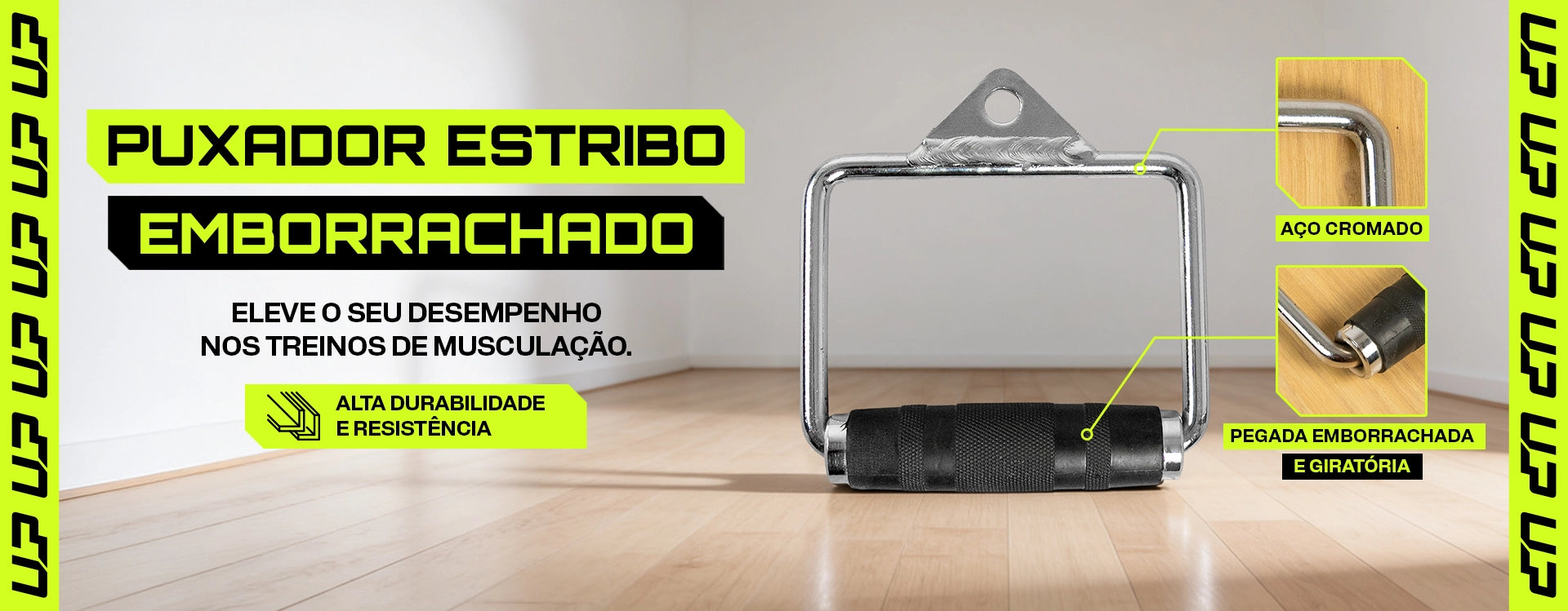 Puxador Estribo Fechado Emborrachado Academia