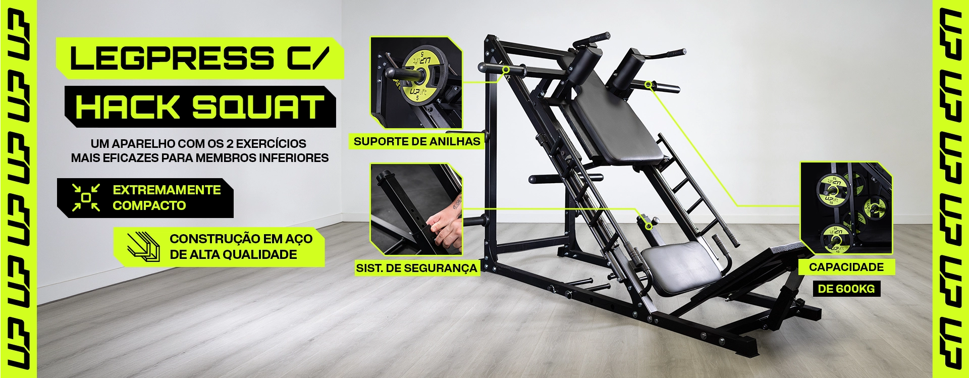 Leg Press 45º c/ Hack Squat até 600kg 2 em 1 UPLIFT