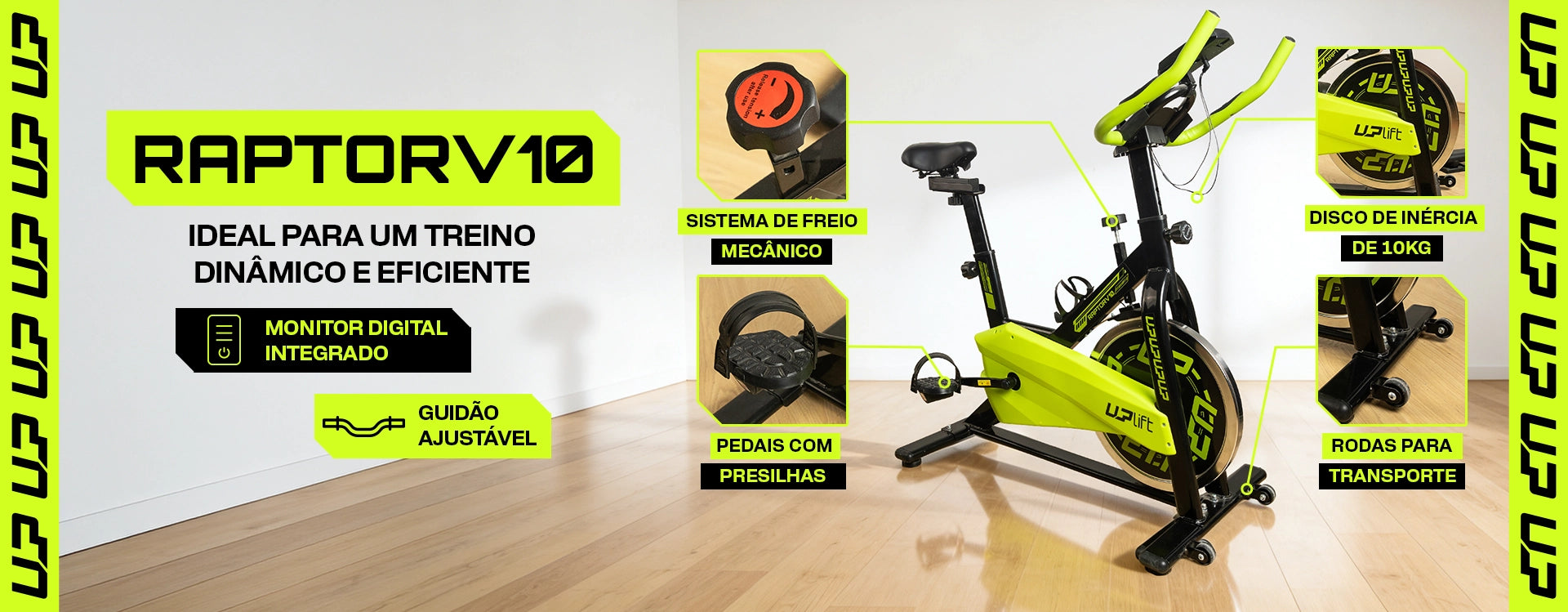 Bicicleta Ergonométrica Spinning Raptor V10 UPLIFT