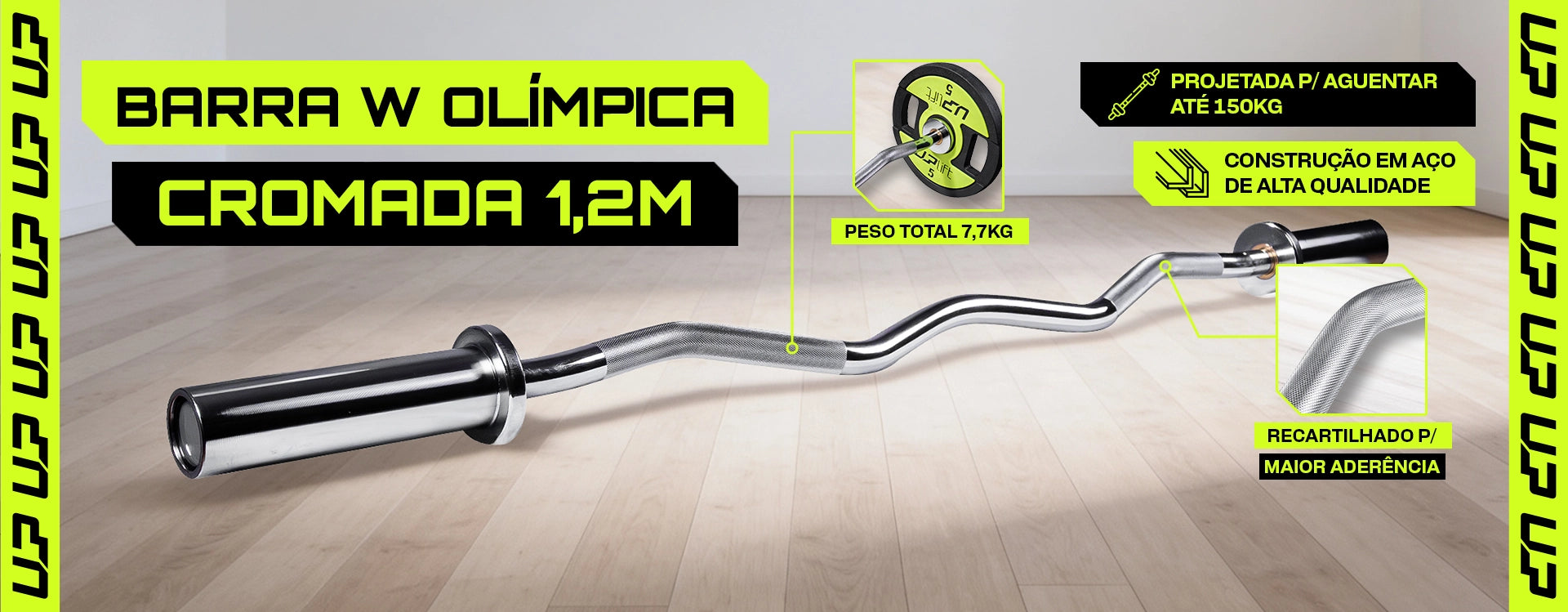 Barra W Olímpica 1,2 m até 150kg UPLIFT