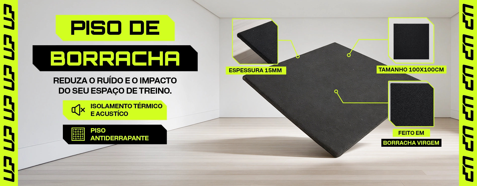 Piso Academia Borracha 1x1 Metro