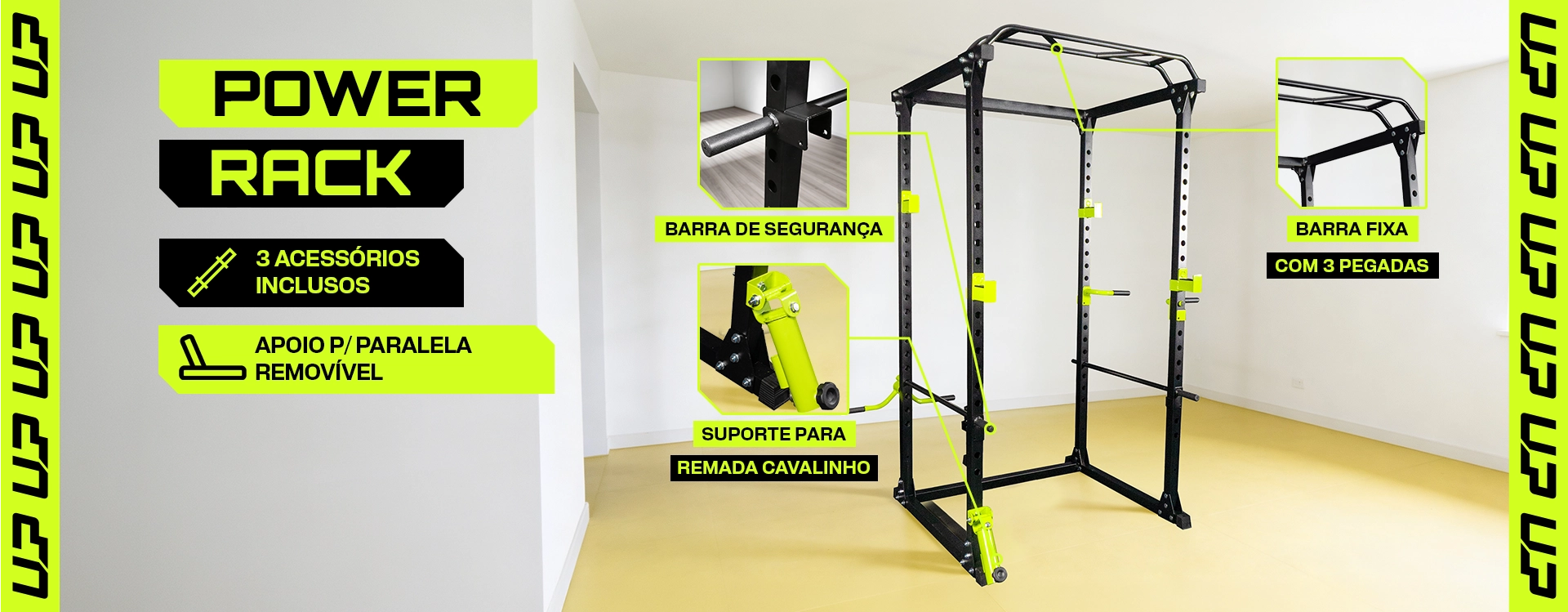 Gaiola Agachamento 8 em 1 Power Rack UPLIFT