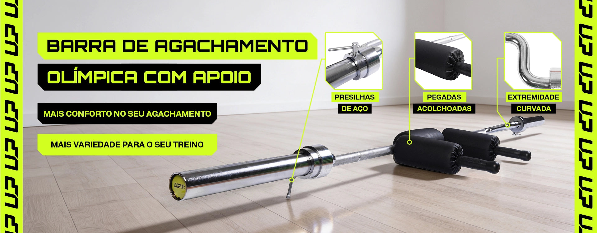 Barra Olímpica de Agachamento com Apoio (Safety Squat Bar)