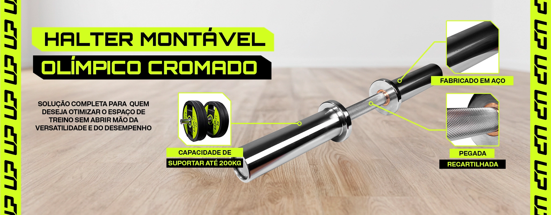 Halter Montável Olímpico Cromado UPLIFT